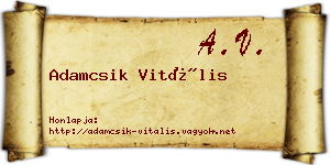 Adamcsik Vitális névjegykártya